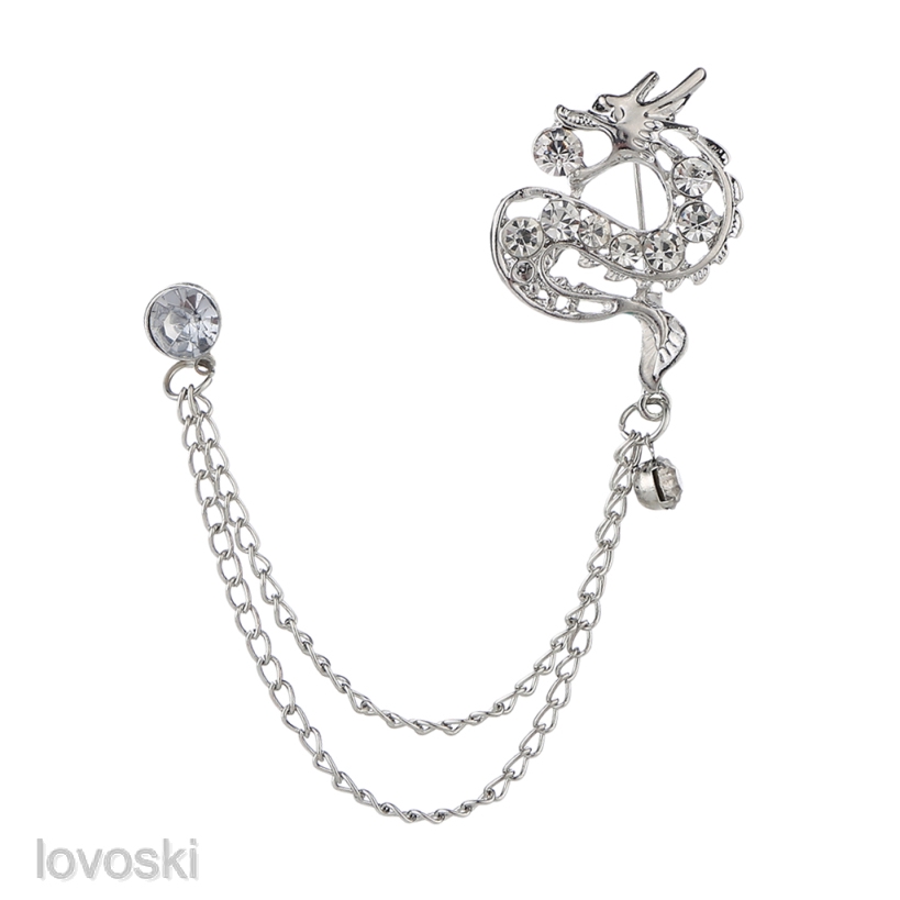 Ghim Cài Áo Hình Rồng Đính Pha Lê Thời Trang Cho Nam