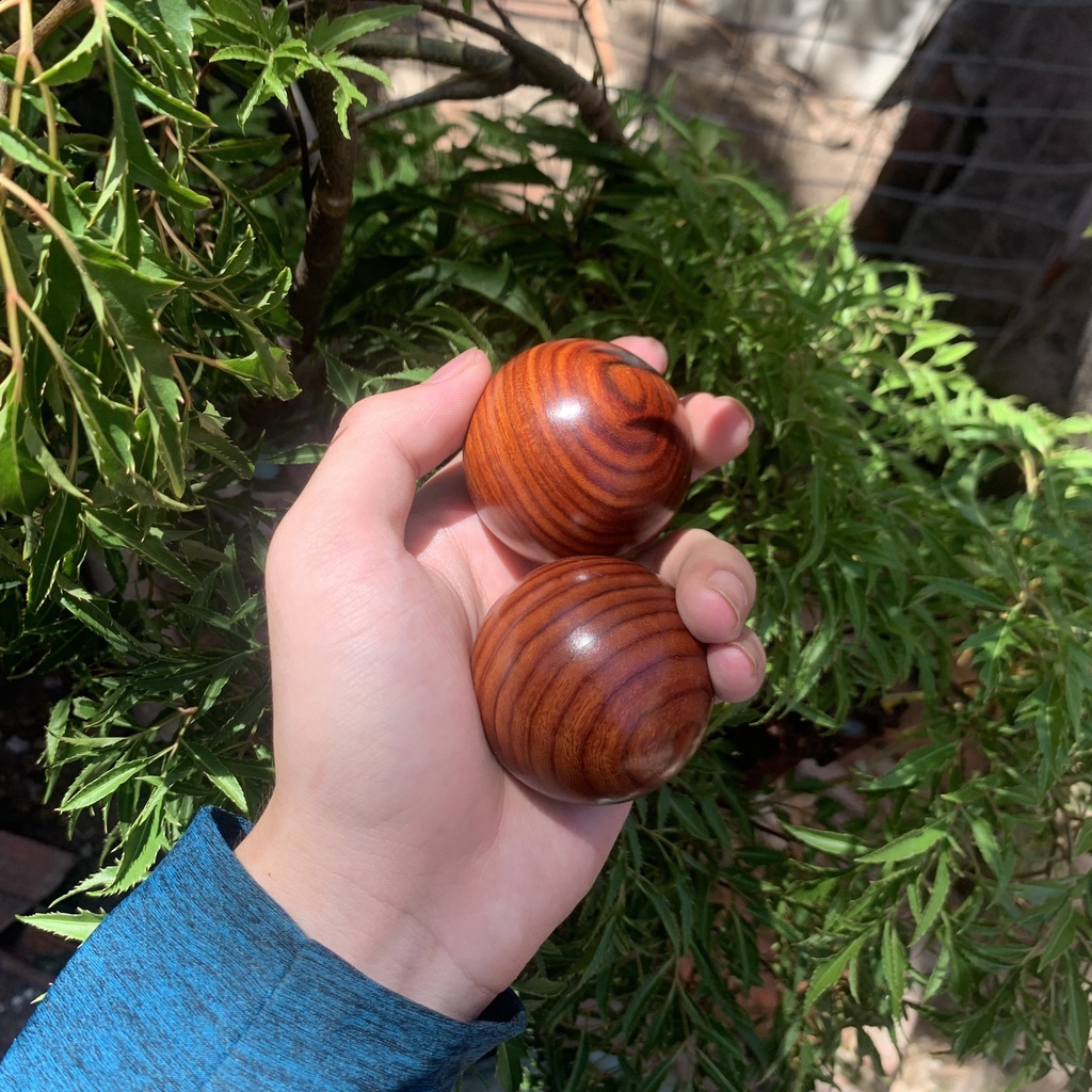 combo 2 Bi lăn tay gỗ trắc Nam Phi 5 cm vân tuyển