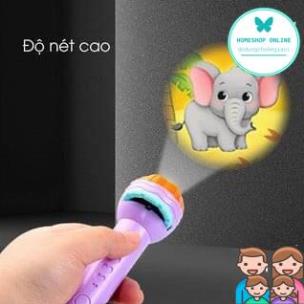 [Loại 80 hình] Đèn pin chiếu phim hình cho bé 80 hình động vật ngộ nghĩnh, đồ chơi trẻ em phát triển trí tuệ HSTE012