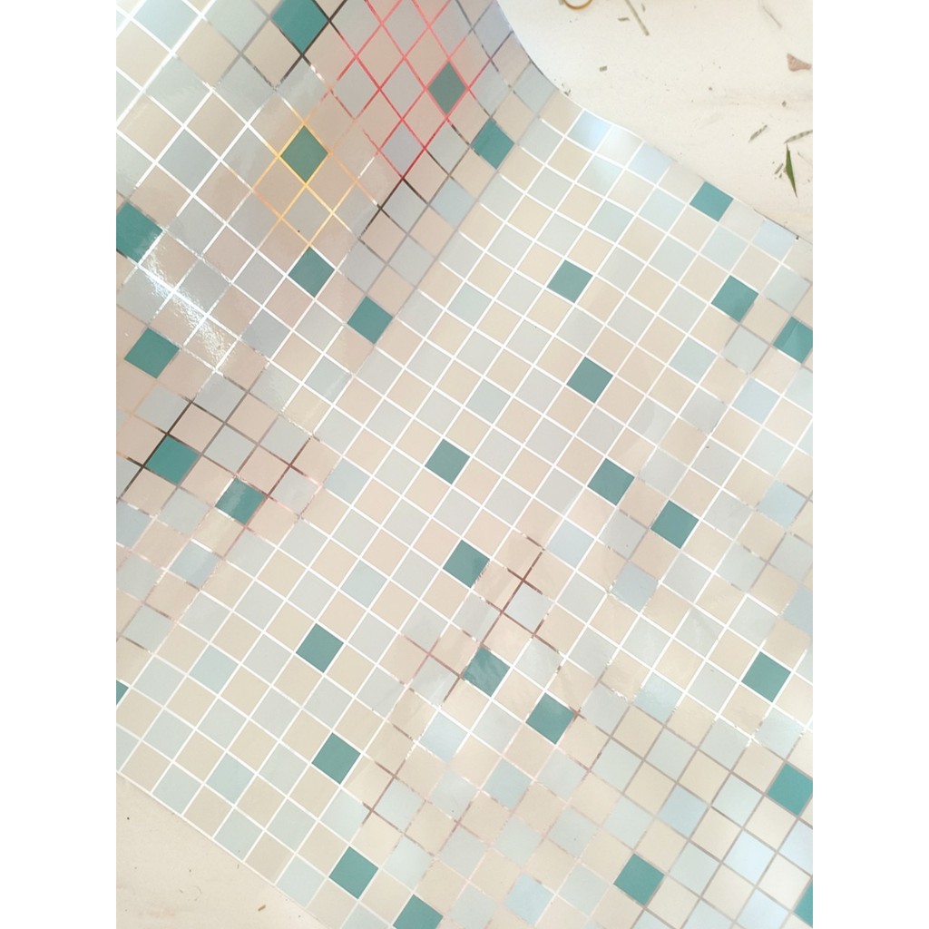 Decal tráng nhôm cách nhiệt ô vuông nhỏ (nhiều màu)