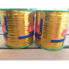 Dây kẽm kim tuyến màu vàng cuộn 400g