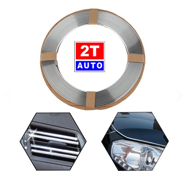 Cuộn dây mạ Chrome dán trang trí nội thất ngoại thất ô tô xe hơi dài 15M- MÀU BẠC:   SKU:322