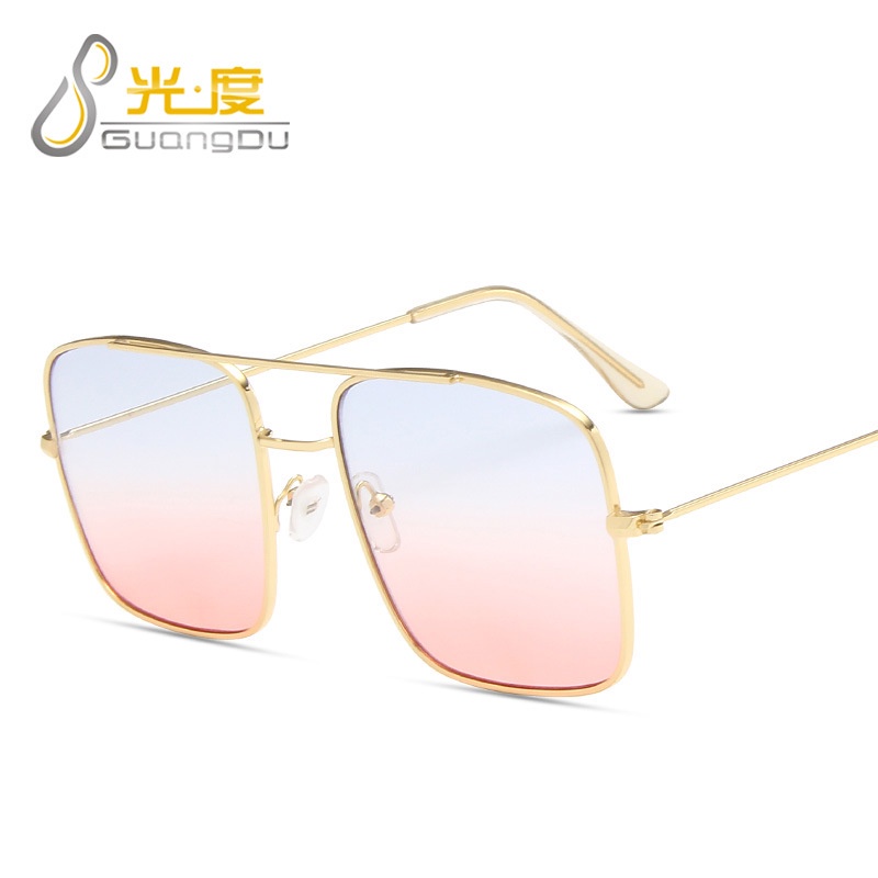 Kính Mát Gọng Vuông Lớn Phong Cách Âu Mỹ Cổ Điển Thời Trang