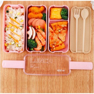 Hộp Cơm mang đi làm 3 Tặng Kèm Thìa Rĩa Nhựa GG Cao Cấp An Toàn Sạch Sẽ