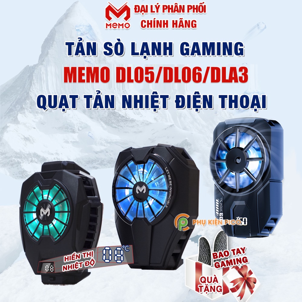 Quạt tản nhiệt điện thoại Memo DL05 / DL06 / DL07 / DL08 / DL10 / DL01 chính hãng - Quạt tản nhiệt sò lạnh Memo DLA3
