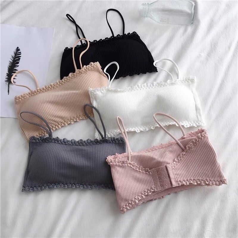 Áo Lót Nữ ❤️FREESHIP❤️ Áo BRA GÀI 3 NẤC PHÍA SAU chất gân tăm phối viền ren nâng ngực sexy