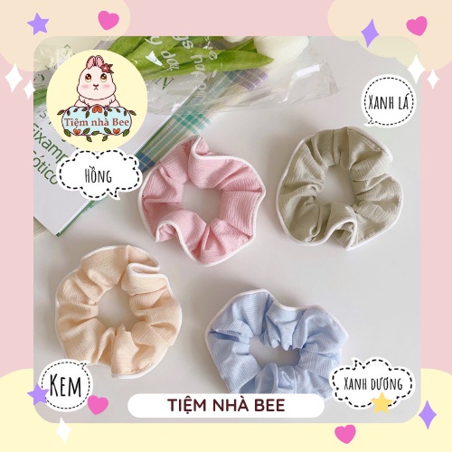 [Phụ Kiện Tiệm nhà Bee] Dây Buộc Tóc Scrunchies viền trắng Nữ Tính Thời Trang Phong Cách Hàn Quốc Ngọt Ngào Dễ Thương