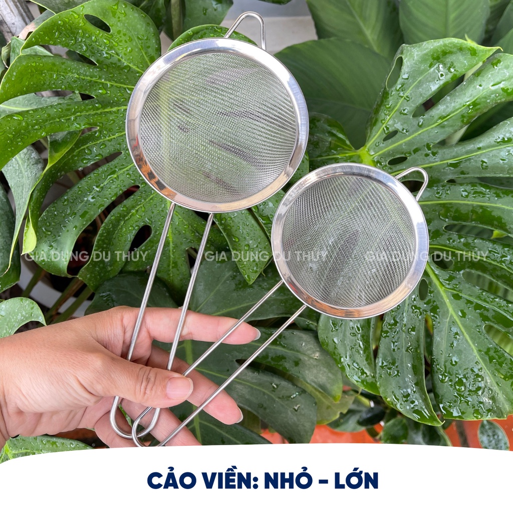 Dụng cụ hớt bọt, vớt cặn, lọc dầu lược dừa, rây bột bằng inox không gỉ lọc cà phê bằng vải, đa dạng đủ kích thước