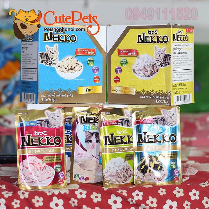 Pate mèo con Nekko Kitten 70g dành cho mèo từ 1-12 tháng tuổi - CutePets