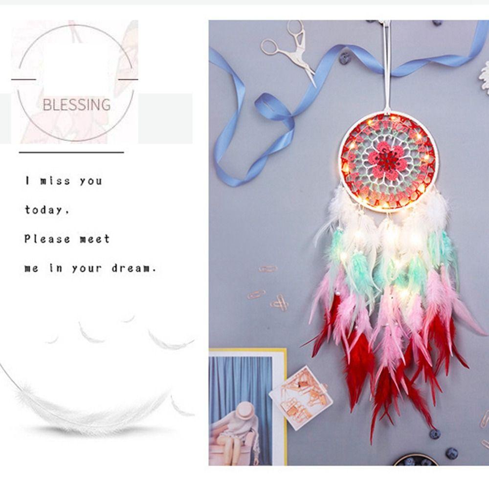 YIYU 1 Lưới Bắt Giấc Mơ Có Đèn Trang Trí Giáng Sinh