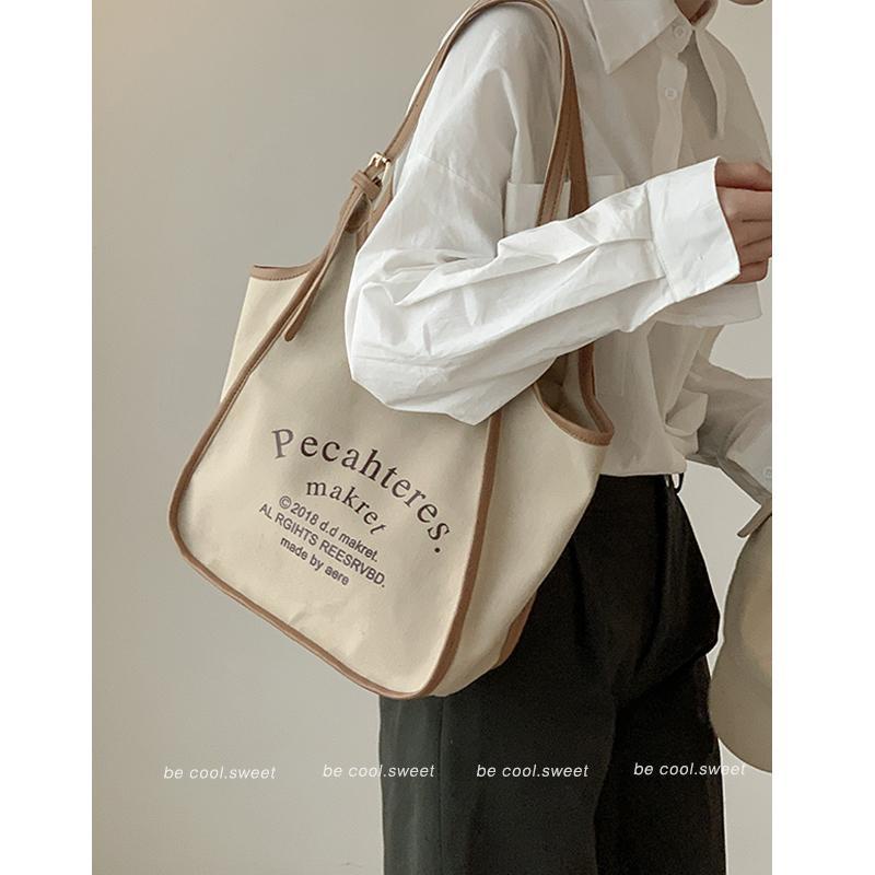 Túi Xách Canvas Cỡ Lớn In Chữ Thời Trang Xu Hướng Mùa Hè Cho Nữ