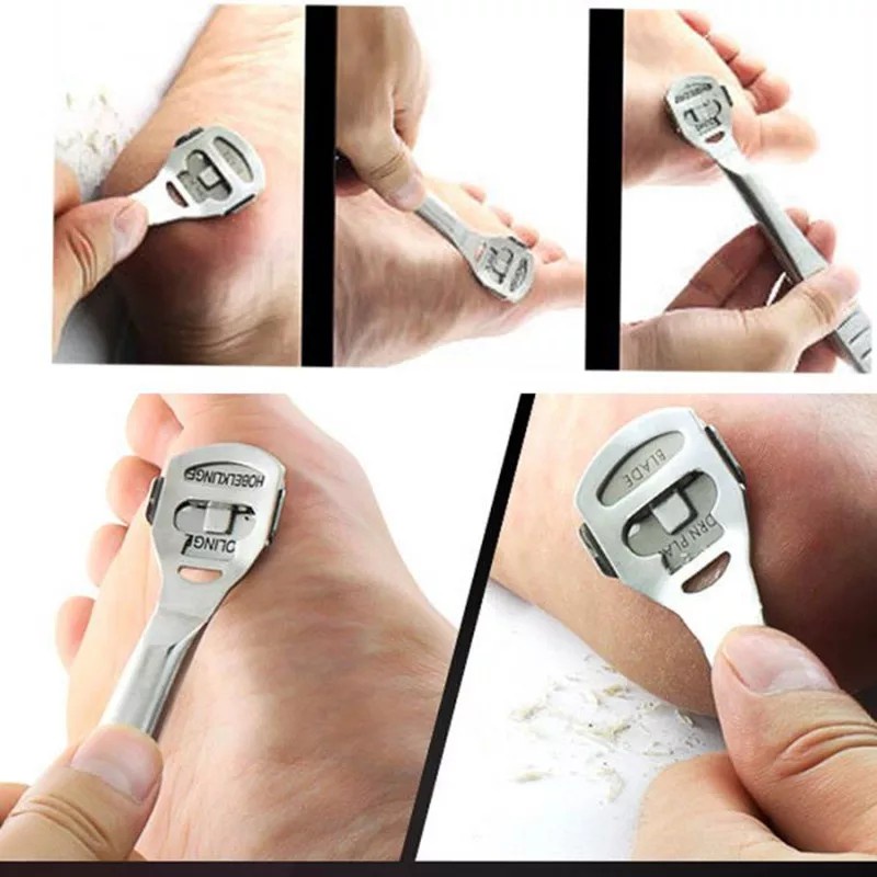 Dụng Cụ Mài Chà Gót Chân Tẩy Da Chết Inox Cao Cấp tặng kèm 20 dao cạo thay thế