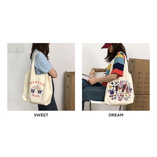 Túi tote vải mềm trơn đeo chéo canvas giá rẻ LUVADO TX791