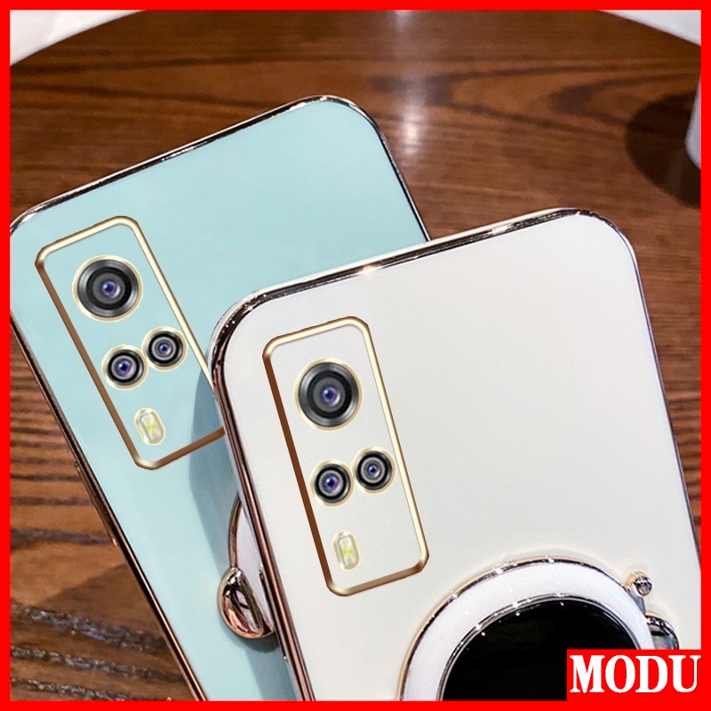 Ốp Điện Thoại Màu Macaron Có Giá Đỡ Cao Cấp Cho Vivo Y51 Y31 2020 Y31 2021 Y51A Y53S 4G