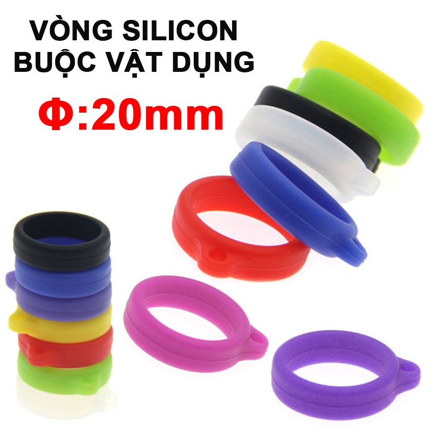 Vòng silicon buộc thiết bị cầm tay cỡ nhỏ đường kính Φ 20mm có clip thực tế