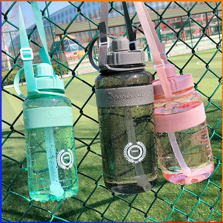 Bình Nước Sports Cup Có Ống Hút Và Dây Đeo Thể Thao - Chuyên Tập Gym , Yoga