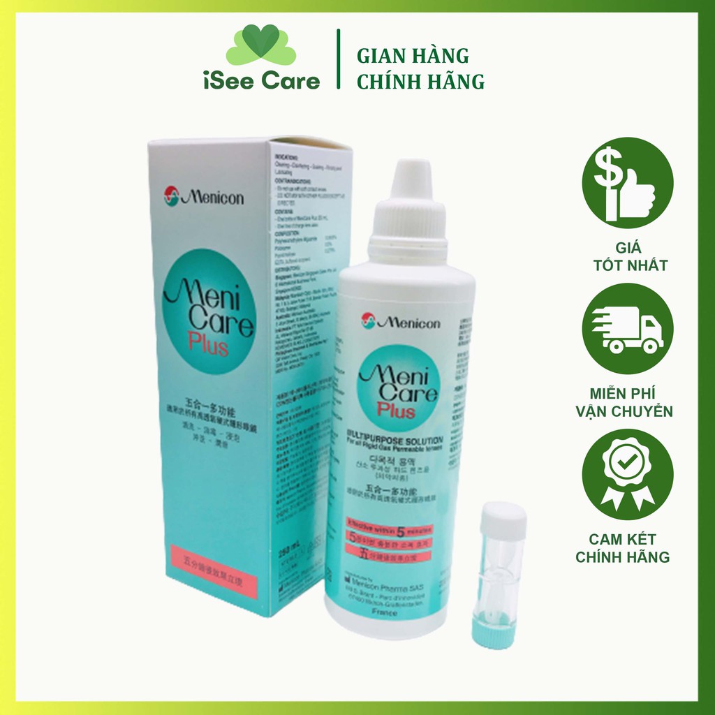 Dung dịch ngâm rửa lens kính áp tròng MeniCare Plus 250ml thương hiệu Menicon Nhật Bản