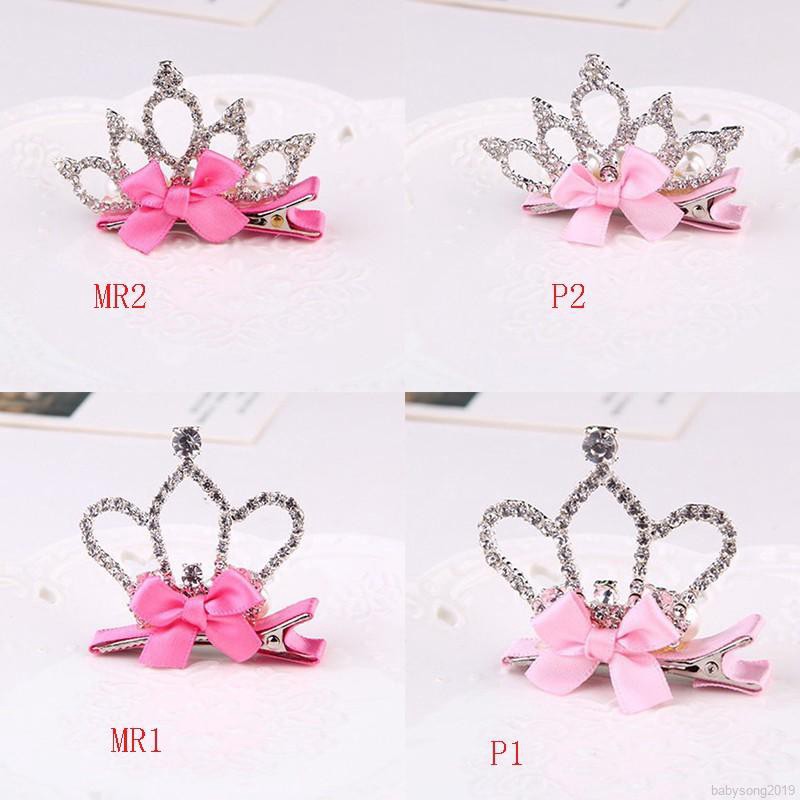 Kẹp Tóc Hình Vương Miện Đính Đá Xinh Xắn Cho Bé Gái