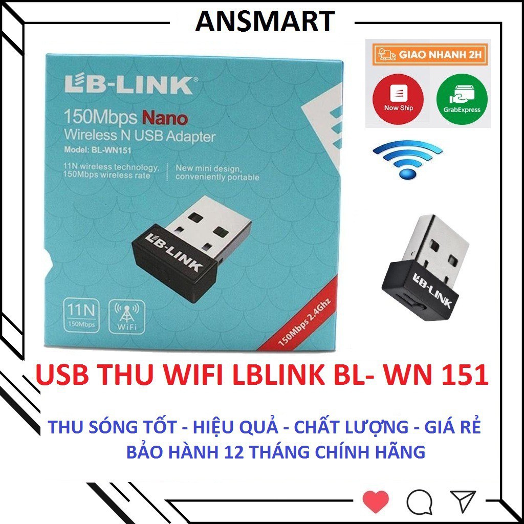 USB thu Wifi LB-Link  BL-WN151 tốc độ 150Mb giá rẻ Thiết Bị Thu, USB bắt sóng wifi đa năng