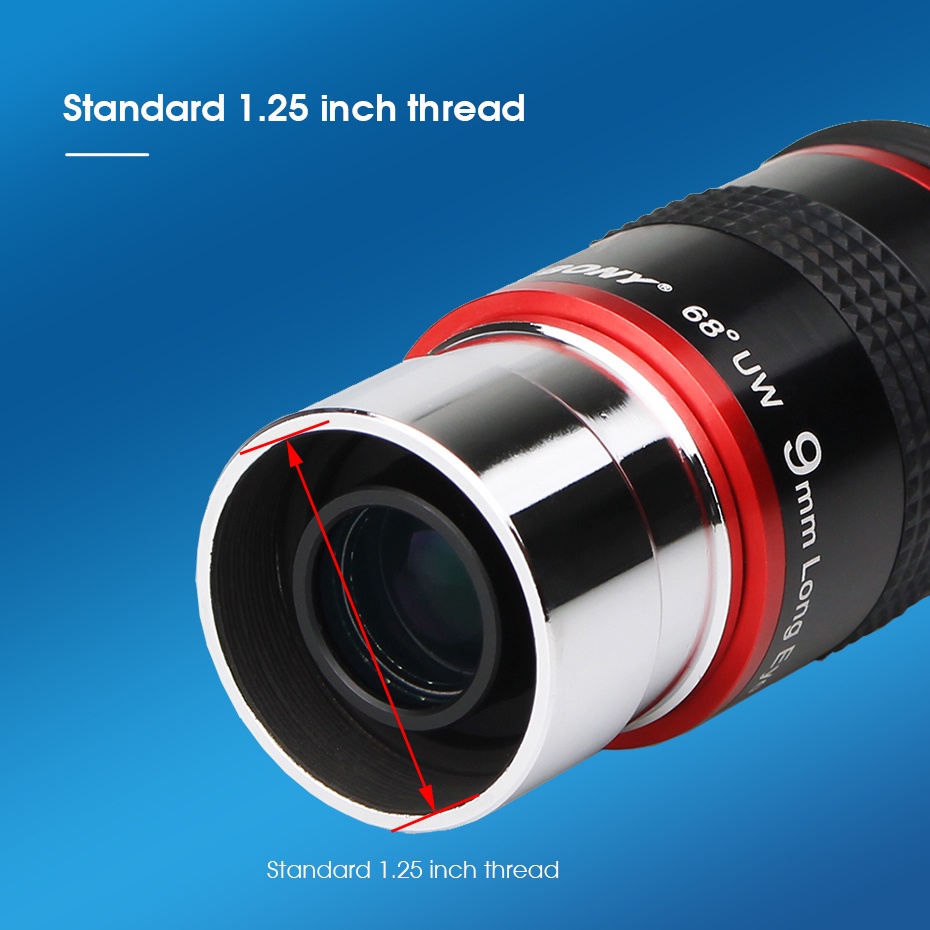 Thị Kính SVBONY 1.25&quot; 68 Độ 6mm 9mm 15mm 20mm Với Màng FMC Màu Xanh Lá Góc Siêu Rộng Cho Kính Thiên Văn