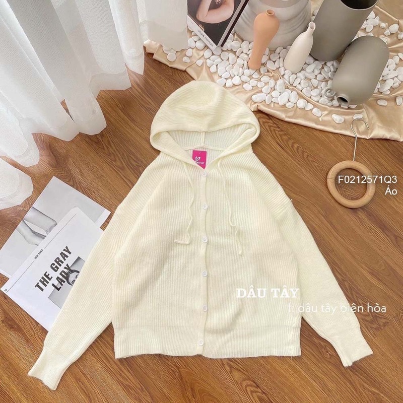 Áo len gài nút có nón tay dài hàng QC!