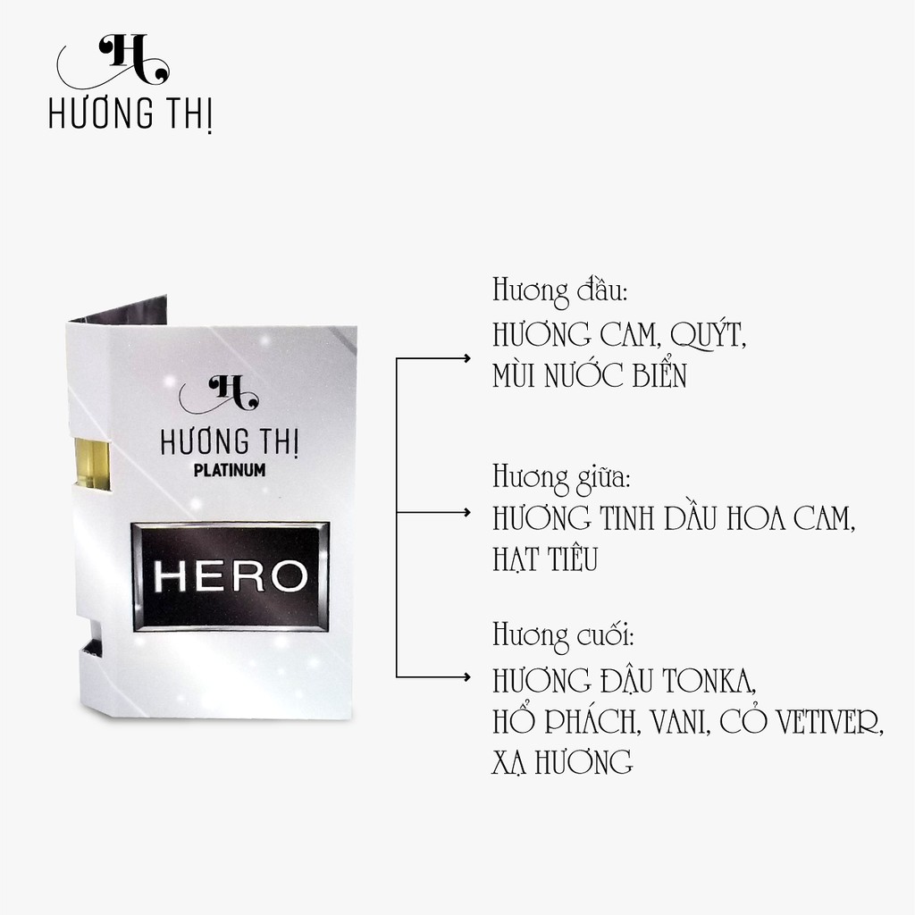 [Mẫu Thử] Nước Hoa Nam Hero Hương Thị Đẳng Cấp Quý Ông 2ml