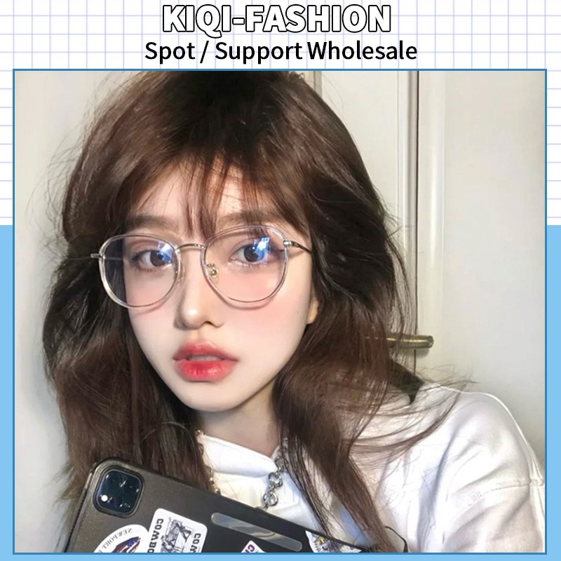 (KIQI-FASHION) COD Mắt Kính Gọng Tròn Chống Bức Xạ Phong Cách Cổ Điển Thời Trang Cho Nam Và Nữ