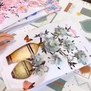 Tranh Decal Hoa Nổi Dán Tường, Tủ Lạnh Trang Trí 3D Đẹp Mắt, Có Sẵn Keo Dán