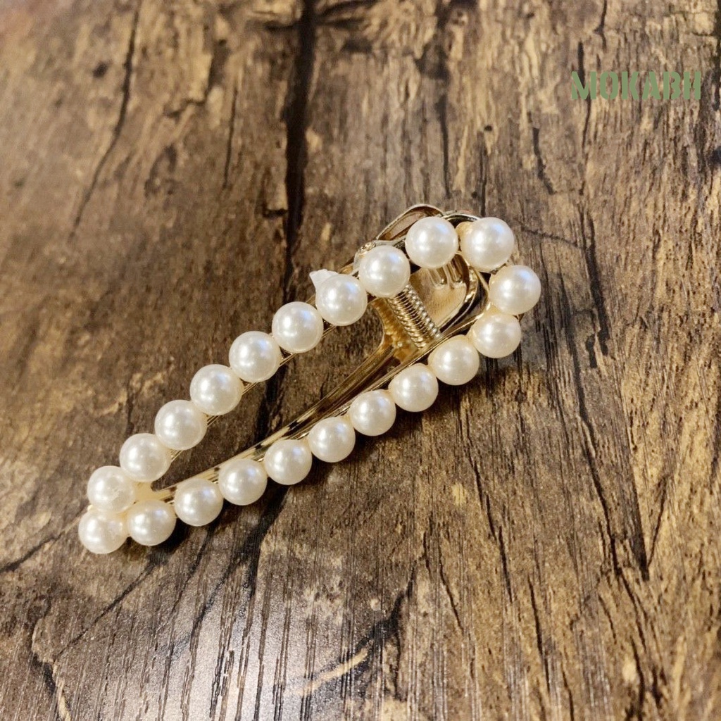 Set 6 Kẹp Tóc Hình Lông Vũ Đính Ngọc Trai Giả Thanh Lịch