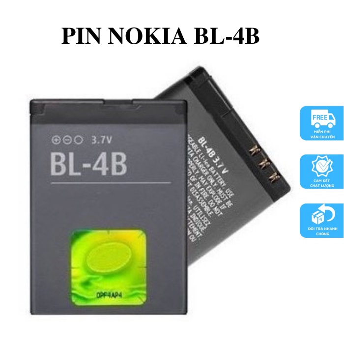 Pin nokia N75, N76, 2502, 2630, 2660, 2760, 5320, 6111, 7070, 7088, 7370, 7373, 7500 mã pin BL-4B