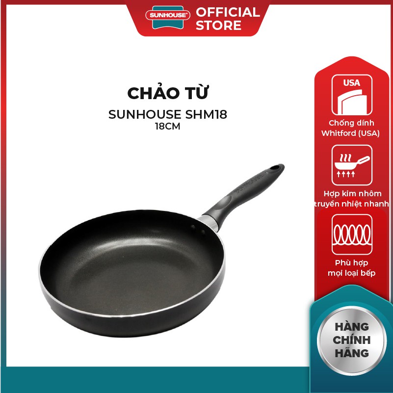 Chảo đáy từ SUNHOUSE SHM18-20-22-24cm