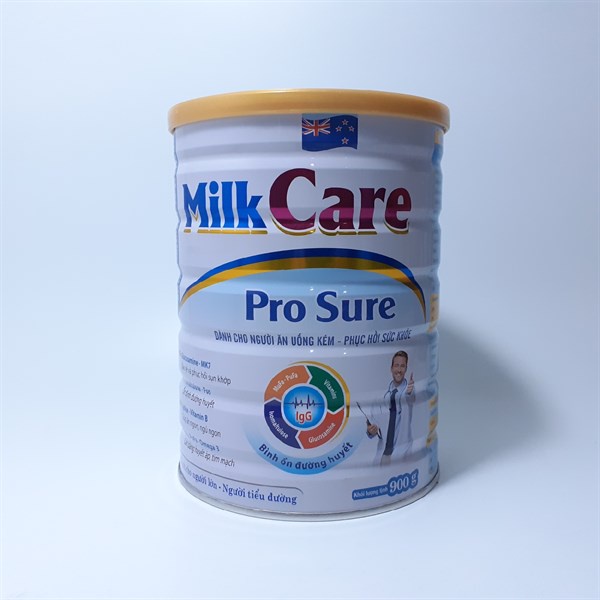 Sữa bột Milk Care Pro Sure 900g - Người lớn, tiểu đường ăn uống kém, phục hồi sức khỏe