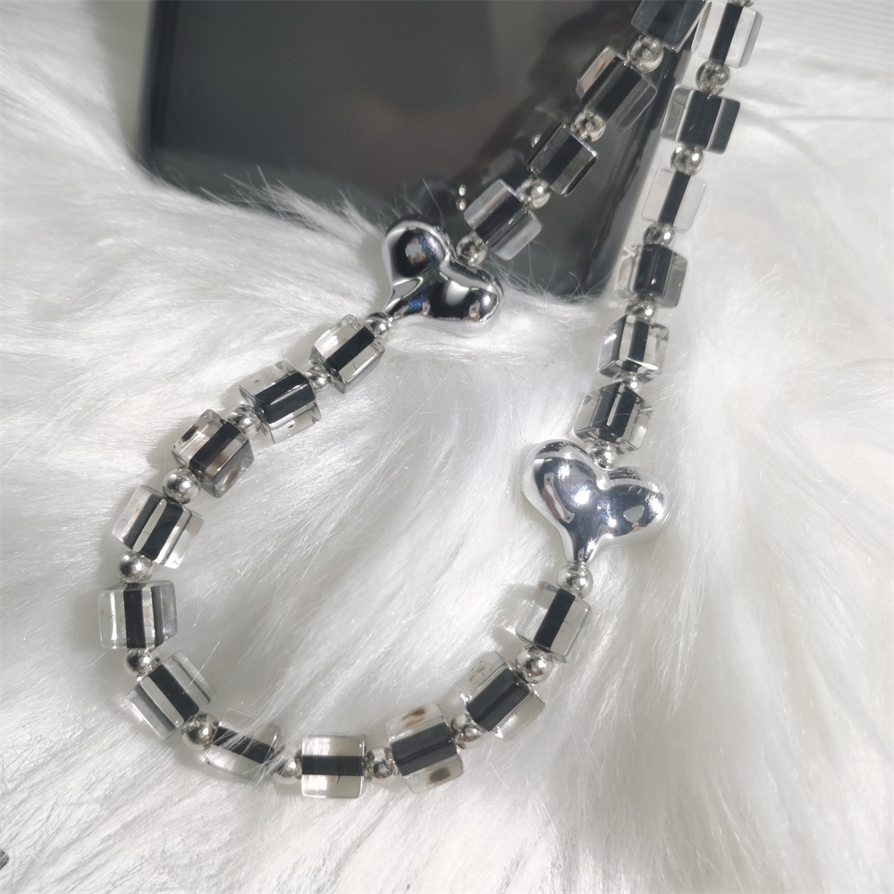 Dây Đeo Điện Thoại Bằng Acrylic Mềm Trong Suốt Chống Thất Lạc Đính Hạt Ngọc Trai / Vàng / Bạc