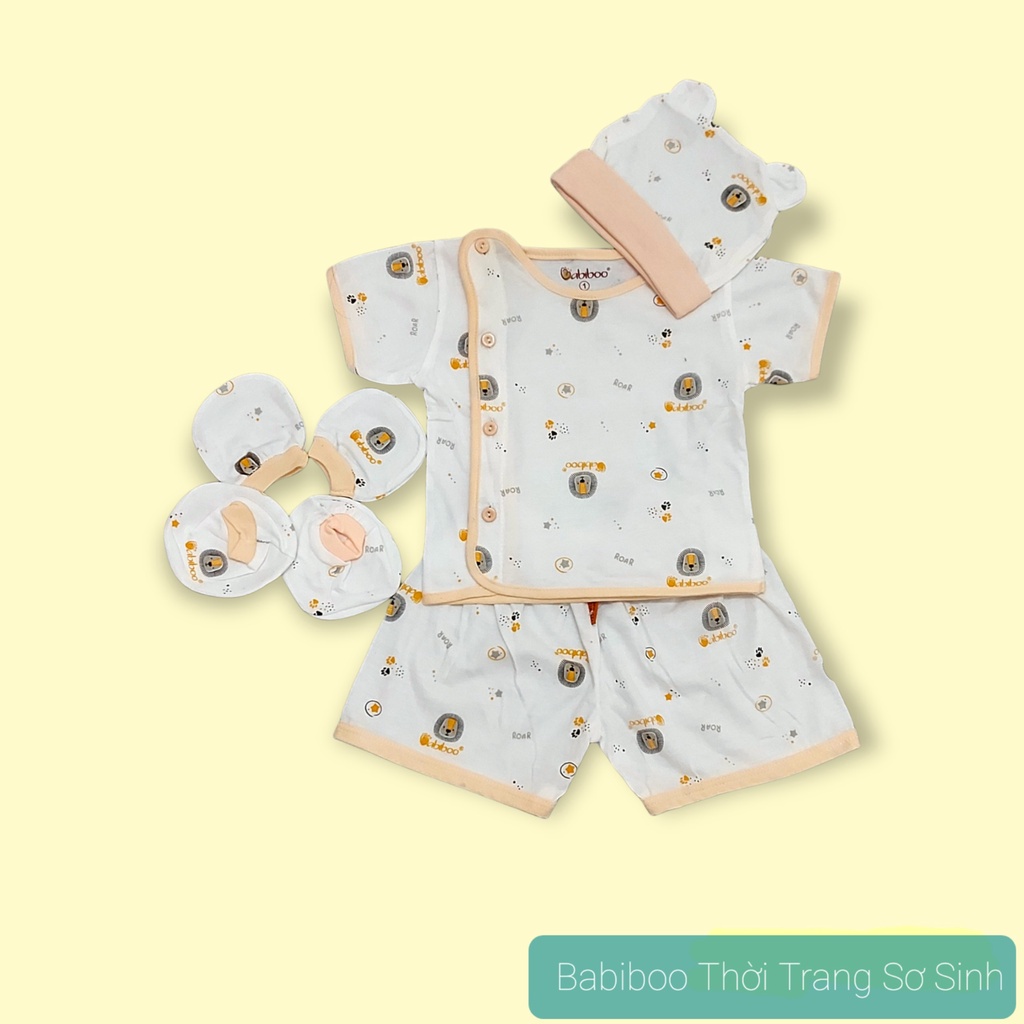 Set quần áo sơ sinh Babiboo 5 món dễ thương cho bé