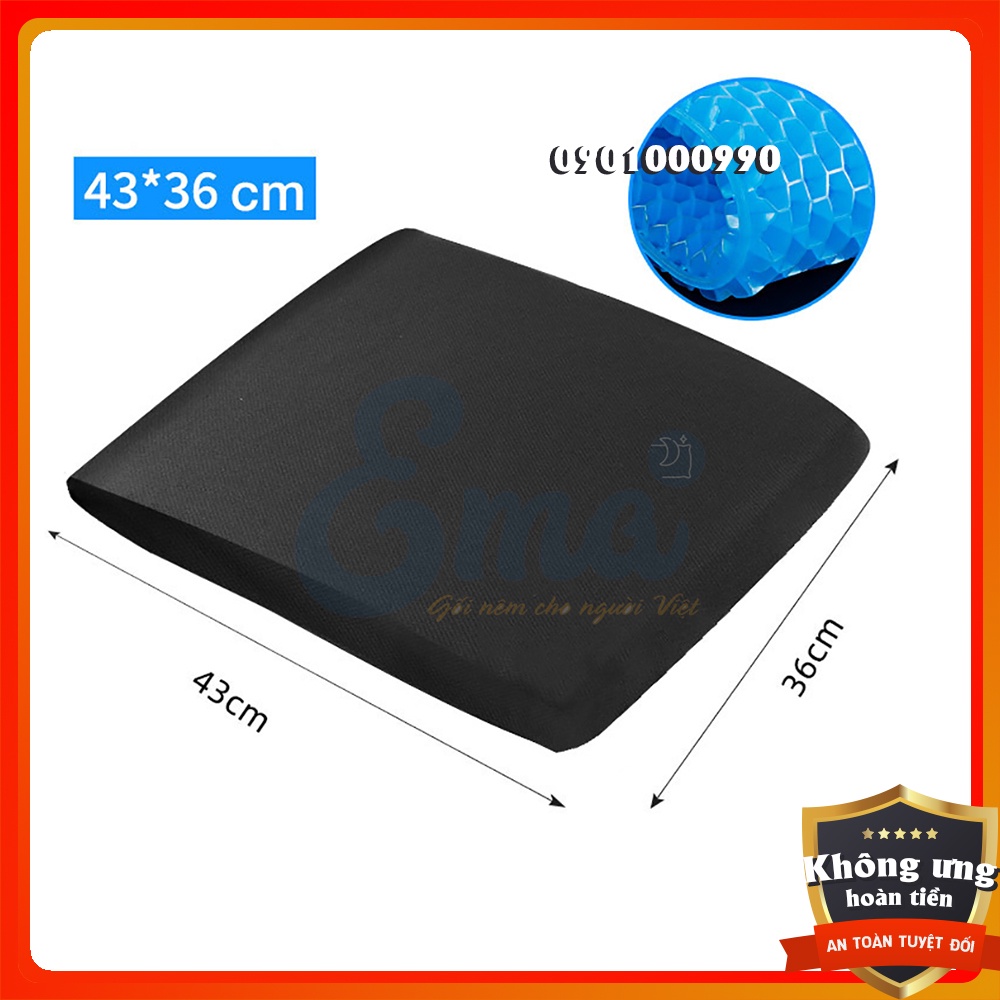 Đệm ngồi 3D Silicon cao cấp - Có hộp, vỏ chống trượt - Chống đau mỏi trĩ, xương cụt, thâm mông