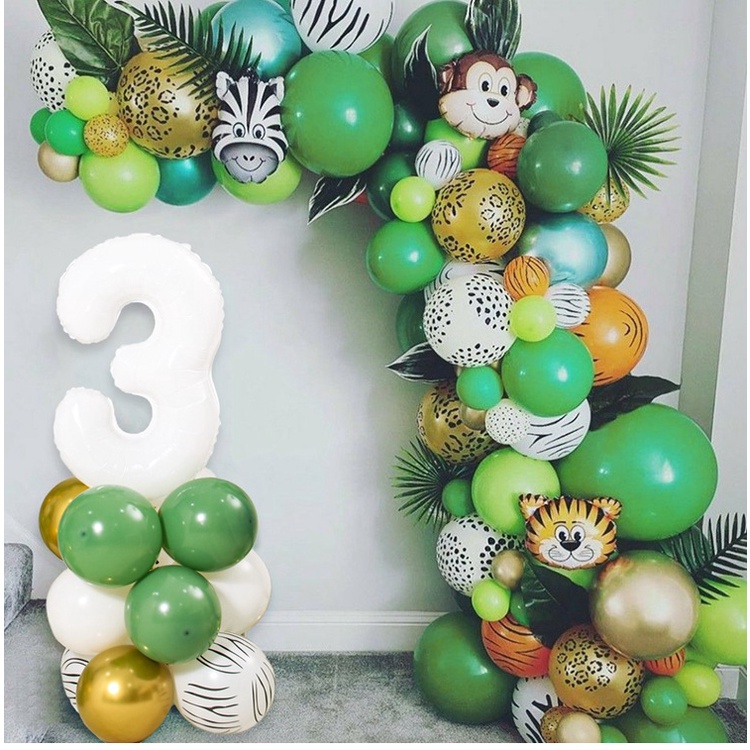 Bộ bong bóng lá nhôm hình động vật trang trí tiệc sinh nhật cho bé DIY