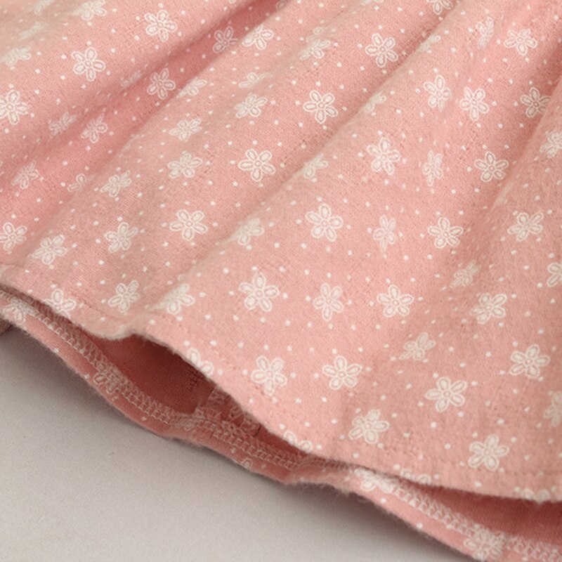 BEAR LEADER Đầm Dáng Chữ A Cổ Peter pan Đính Hoa Nhỏ Thời Trang Mùa Thu 2018 Mới Cho Bé Gái 2T-7T