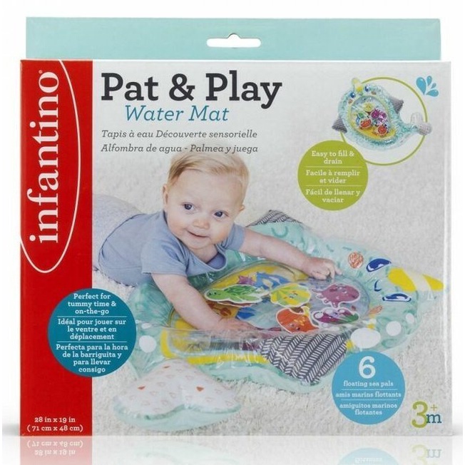 Thảm nước Infantino Water Mat Fish 3M+, đồ chơi thảm bơm hơi cho bé - Monnie Kids