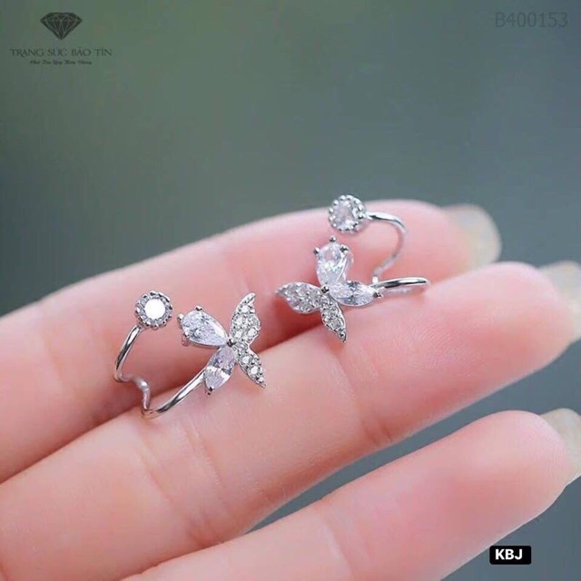 Bông tai hoa móc xinh xắn LINH'S MIU SILVER Bông tai nữ bạc ta