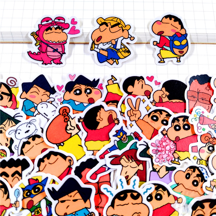 ★★★ Sticker Dán Trang Trí Nhật Ký Hình Cậu Bé Bút Chì Shin-chan Q-5 ★★★ Bộ 50 Miếng Dán Trang Trí Album Thời Trang DIY Kích Thước 2~3cm