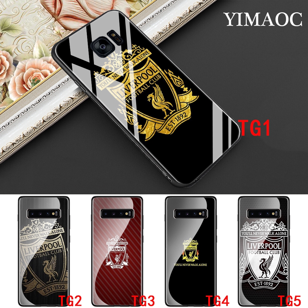 Ốp điện thoại mặt kính in hình Liverpool FC cho Samsung S7 Edge S8 S9 S10 S20 Plus