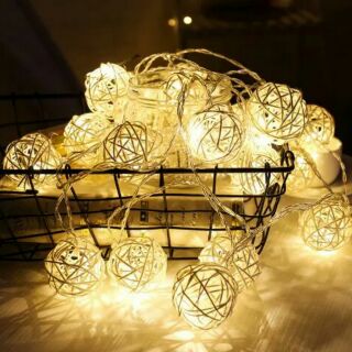 Đèn led cầu mây. Đèn trang trí noel. Đèn cầu
