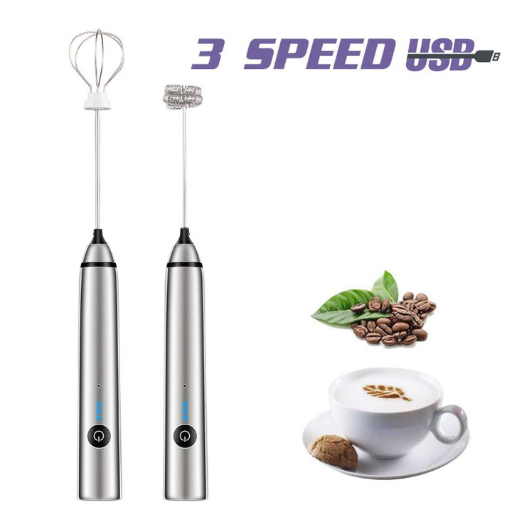 Máy đánh trứng, que tạo bọt cafe mini cầm tay không giây chính hãng sokany 3 cấp độ, hỗ trợ sạc pin