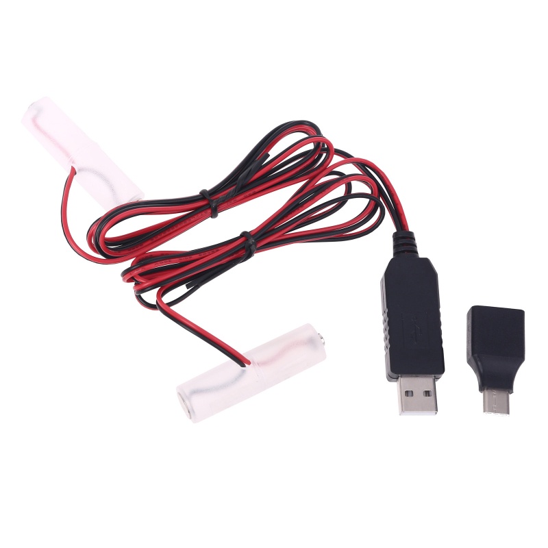 Bộ 1-4 Dây Cáp Chuyển Đổi USB Type C Sang LR6 AA Chuyên Dụng Cho Bộ Đàm Đèn LED Giáng Sinh