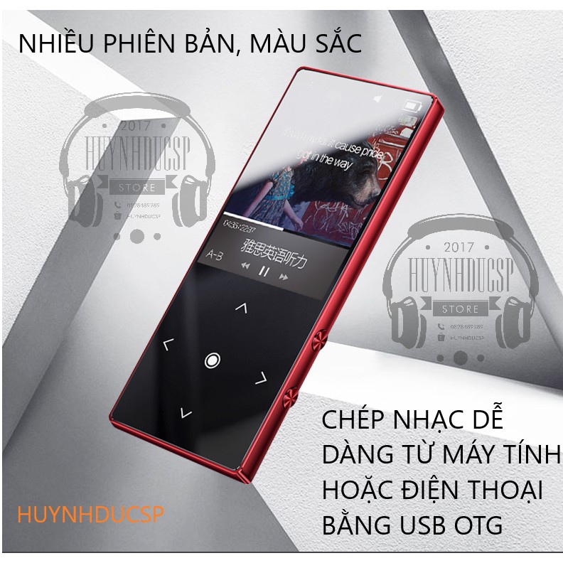 Máy nghe nhạc Bluetooth Benjie K8 Lossless Loa ngoài Hifi Kèm tai nghe và bộ quà tặng Vỏ nhôm nguyên khối