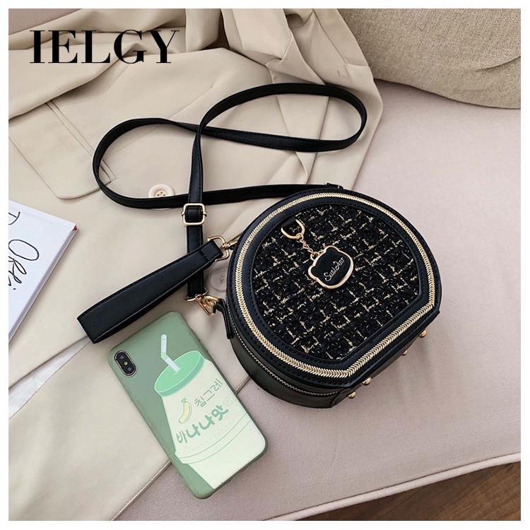 Túi Đeo Chéo Đựng laptop Phối Dây Xích Hình Tròn Nhỏ Nhắn Phong Cách Đường Phố Cổ Điển Thời Trang Cho Nữ