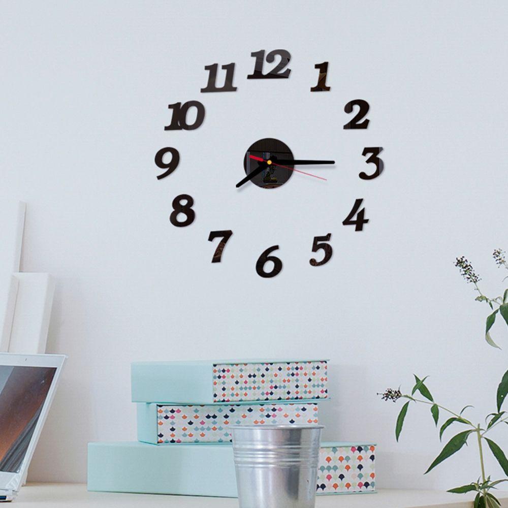 Đồng Hồ 3D Dán Tường Tự Dính Không Ồn Trang Trí Nhà Cửa Phong Cách Hiện Đại