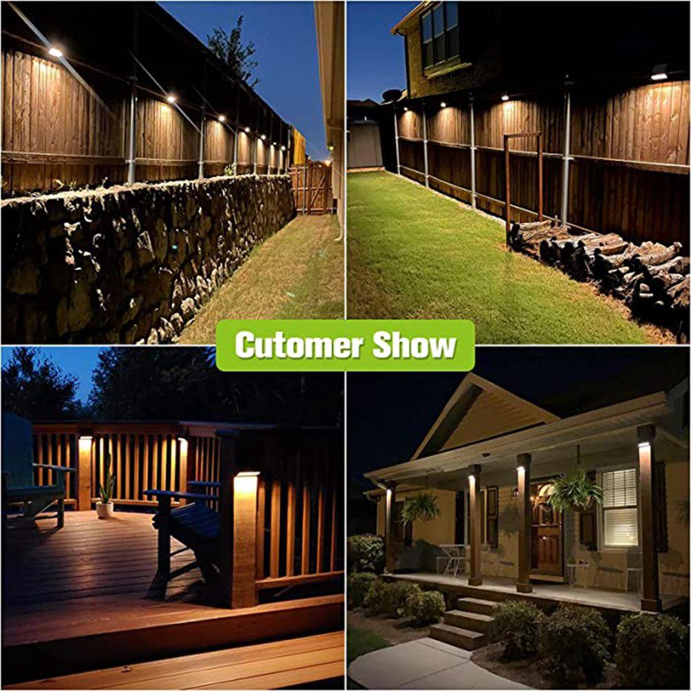 2 Đèn Led 8 Bóng Gắn Tường Sử Dụng Năng Lượng Mặt Trời