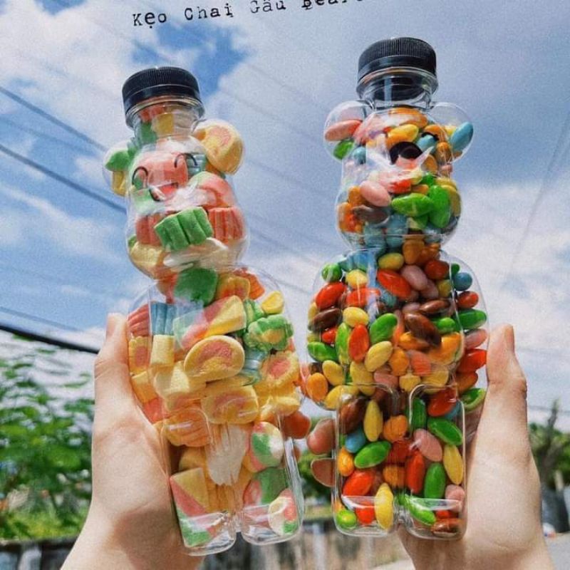 Kẹo Xốp Bông Gòn Marshmaloow Marshies Hương Vị Thơm Ngon 150gr Hình Chai gấu