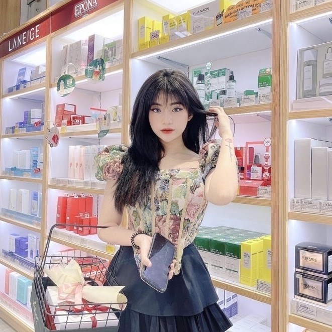 Áo kiểu corset hoa tay phồng NGOCCLOTHING nữ [FREESHIP] Croptop tay phồng khoét eo trẻ trung, hiện đại HOT | BigBuy360 - bigbuy360.vn